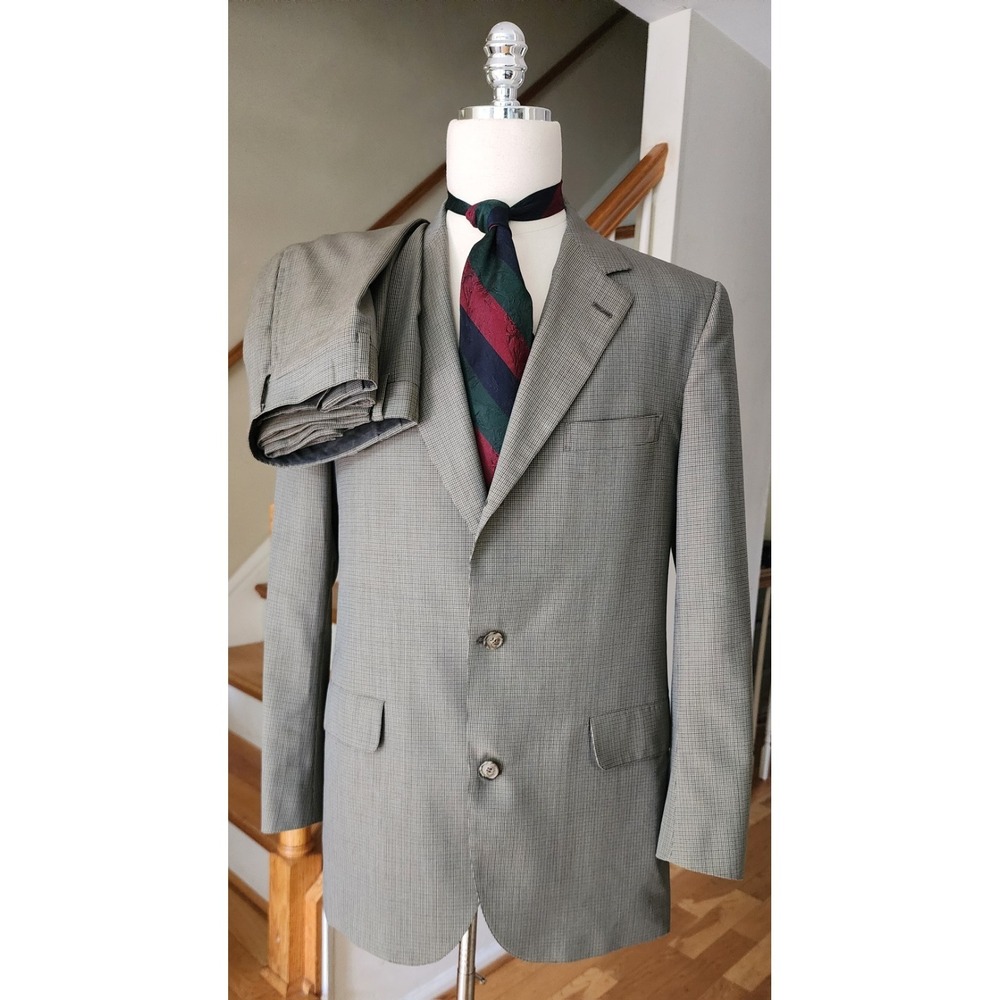 Vtg Brooks Brothers Wool 3 Roll 2 Sack Suit Ivy Style  Sz 42L Pant 37Wx30